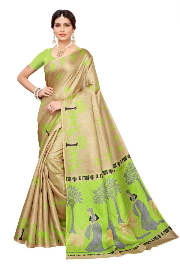 Khadi Silk 4 Silk Printed Regular Wear Latest Saree Collection